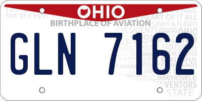 OH license plate GLN7162