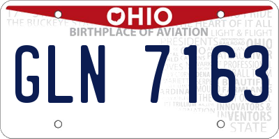 OH license plate GLN7163