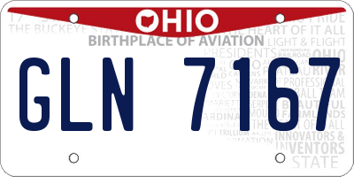 OH license plate GLN7167