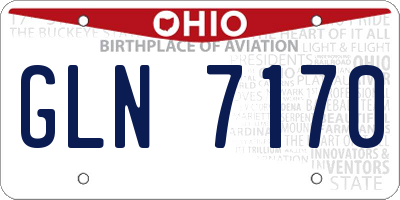 OH license plate GLN7170