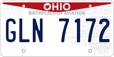 OH license plate GLN7172