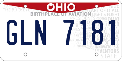 OH license plate GLN7181