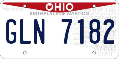 OH license plate GLN7182