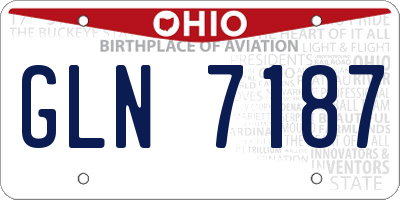 OH license plate GLN7187