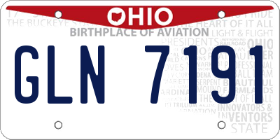 OH license plate GLN7191