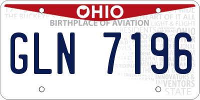 OH license plate GLN7196