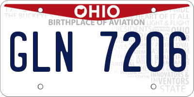 OH license plate GLN7206
