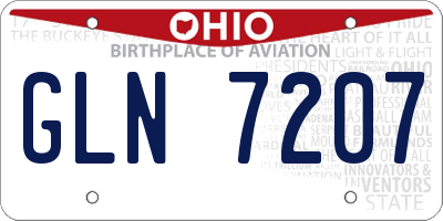 OH license plate GLN7207