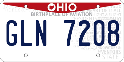 OH license plate GLN7208