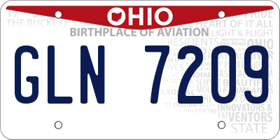OH license plate GLN7209