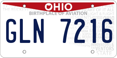 OH license plate GLN7216