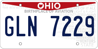 OH license plate GLN7229