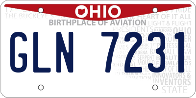 OH license plate GLN7231