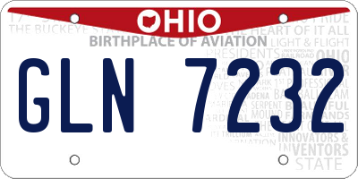 OH license plate GLN7232