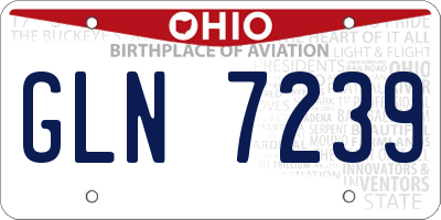 OH license plate GLN7239
