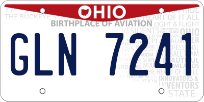 OH license plate GLN7241