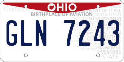 OH license plate GLN7243