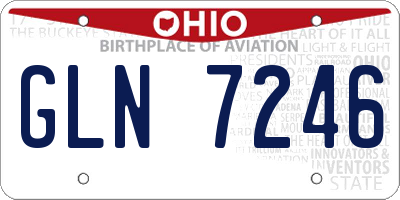 OH license plate GLN7246