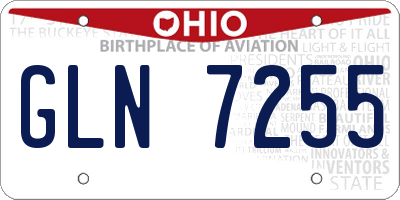 OH license plate GLN7255
