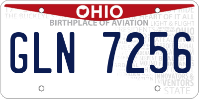OH license plate GLN7256