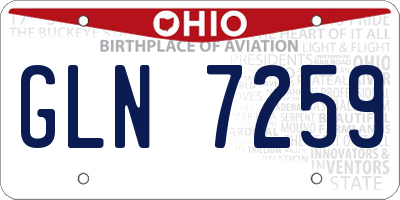 OH license plate GLN7259