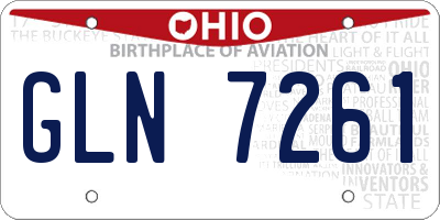 OH license plate GLN7261
