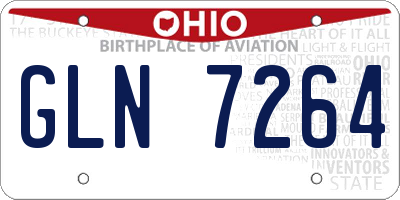 OH license plate GLN7264
