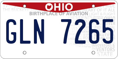 OH license plate GLN7265