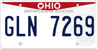 OH license plate GLN7269