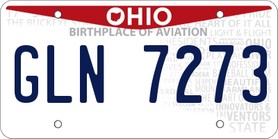 OH license plate GLN7273
