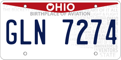 OH license plate GLN7274