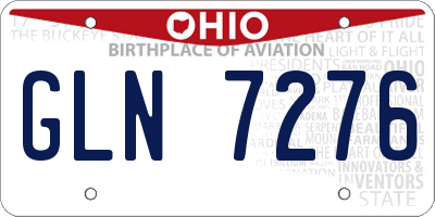 OH license plate GLN7276