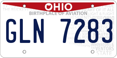OH license plate GLN7283
