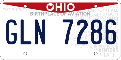 OH license plate GLN7286