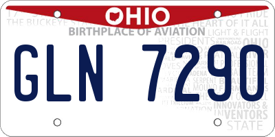 OH license plate GLN7290