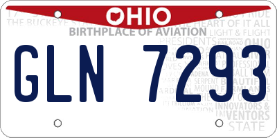 OH license plate GLN7293