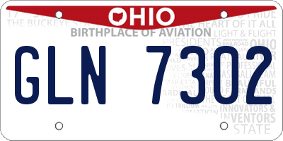 OH license plate GLN7302