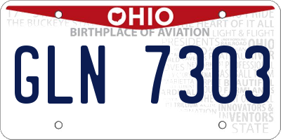 OH license plate GLN7303
