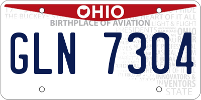 OH license plate GLN7304