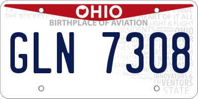 OH license plate GLN7308