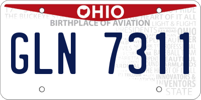 OH license plate GLN7311