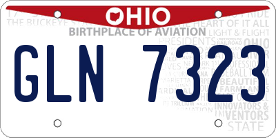 OH license plate GLN7323