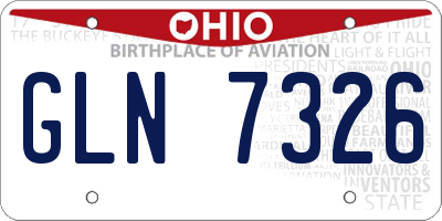 OH license plate GLN7326