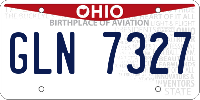 OH license plate GLN7327