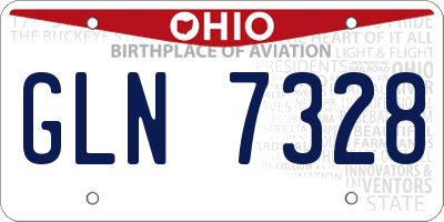 OH license plate GLN7328