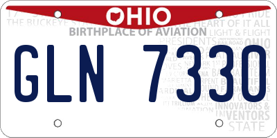 OH license plate GLN7330