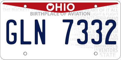 OH license plate GLN7332