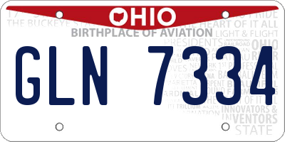 OH license plate GLN7334