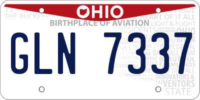 OH license plate GLN7337