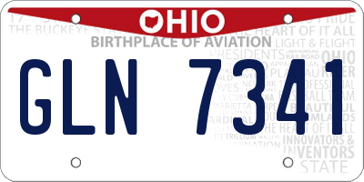 OH license plate GLN7341